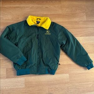 VTG John Deere Jacket- fleece lined storage pockets zip up SZ small fall outdoor